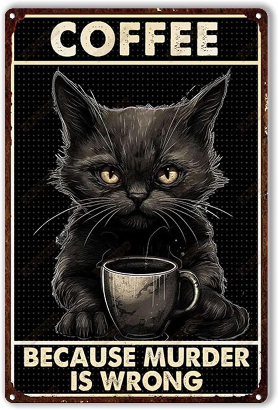 Home Decor Cat - Plaque en étain décorative murale «