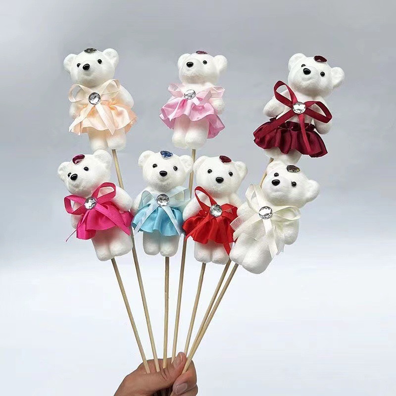 Home Decor Flowers - 10 pièces/sac Ours Bouquet Glace Diamant