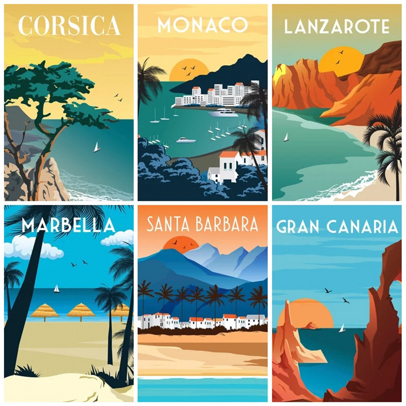 Affiche de Ville de Voyage, Pl - Home Decor Dubai avis et prix