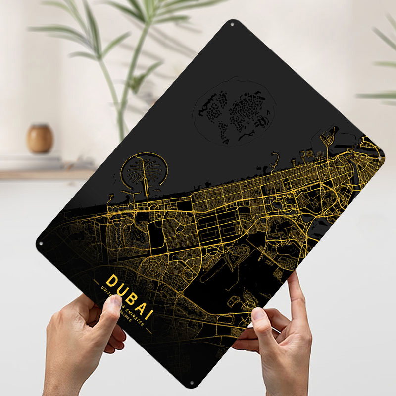 Affiche Métallique Carte de Du - Home Decor Dubai avis et prix