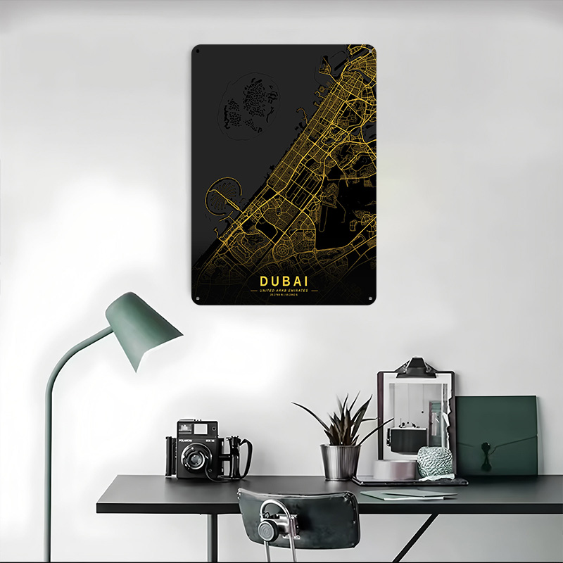 Affiche Métallique Carte de Du - Home Decor Dubai avis et prix
